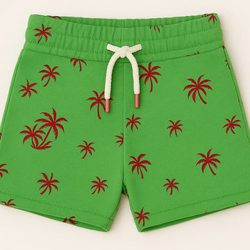 GREEN TREES PRINT SHORTS FOR UNISEX